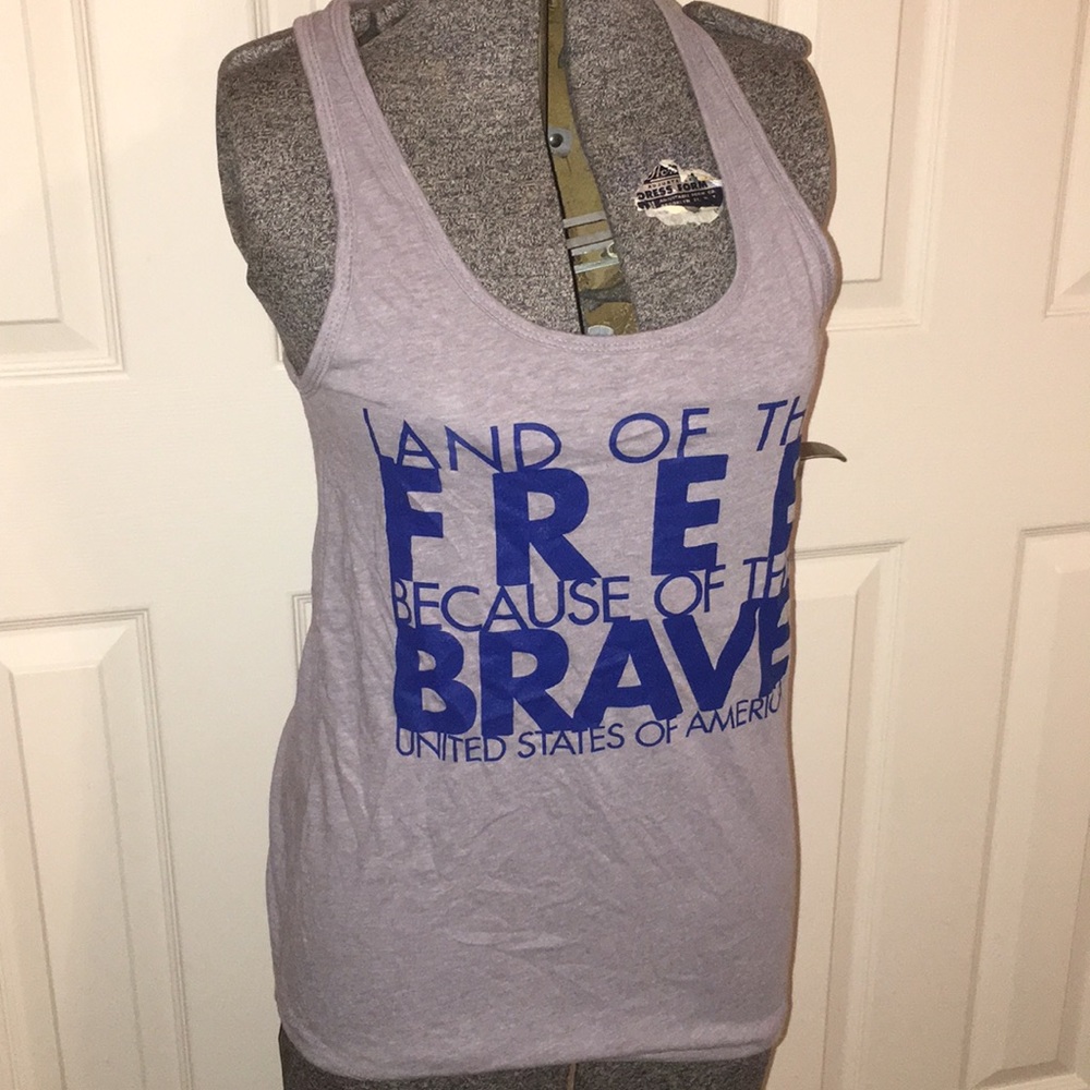 Land of the Free Racerback Tank Top